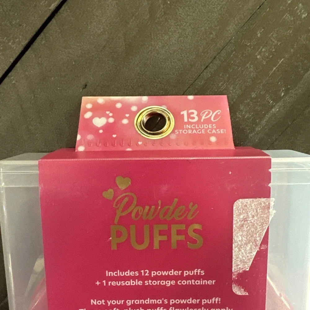 Powder Puffs Sponge Apply Build Contour Set 12 Included Storage Container.